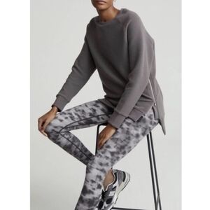 Varley | Manning Ribbed Side Zip Sweatshirt Grey Taupe Medium Pullover